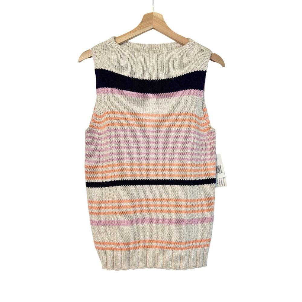 Evan Picone Deadstock Vintage Striped Knit Linen Cotton Tank Size Medium, NWT